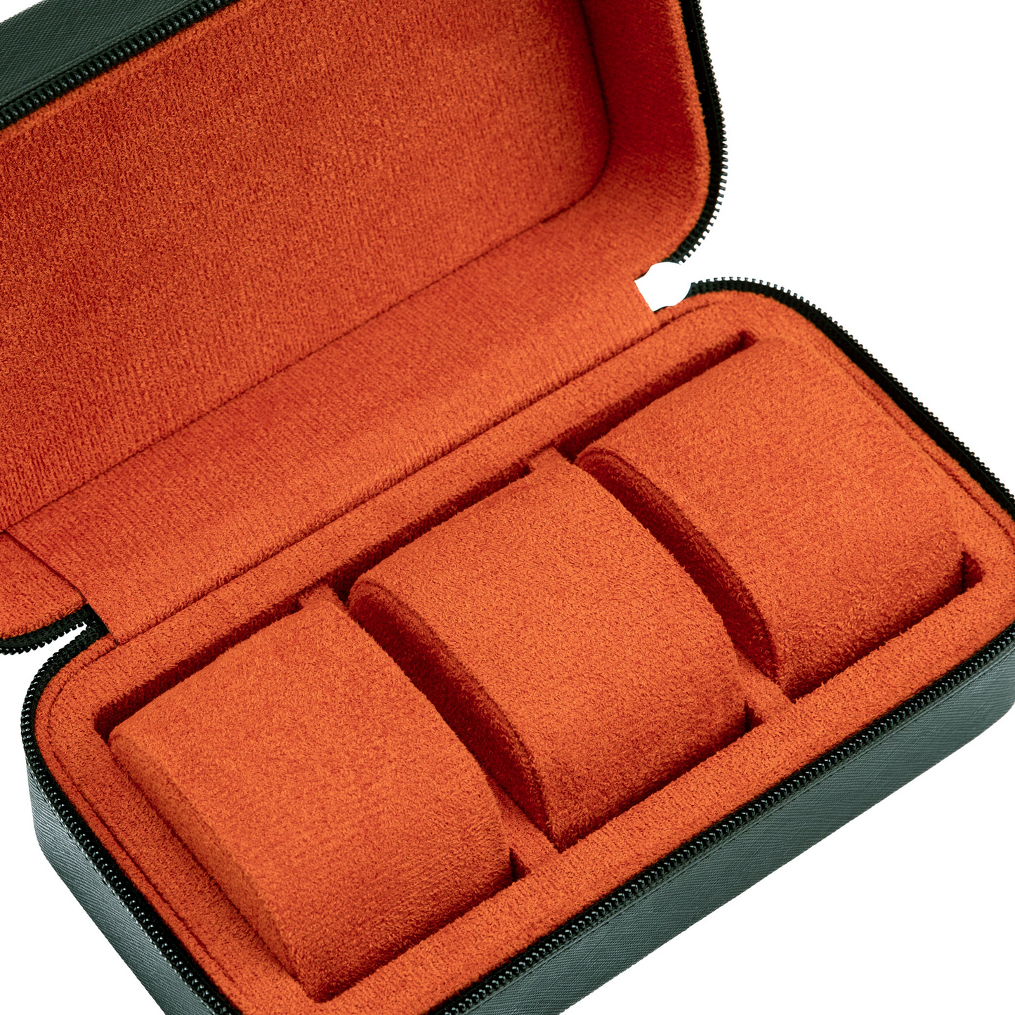 ZIPPER CASE - THREE WATCHES - Black / Orange