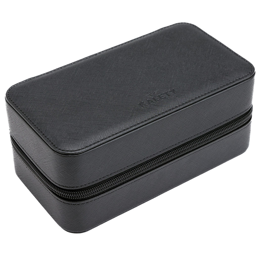 ZIPPER CASE - THREE WATCHES - Black / Orange