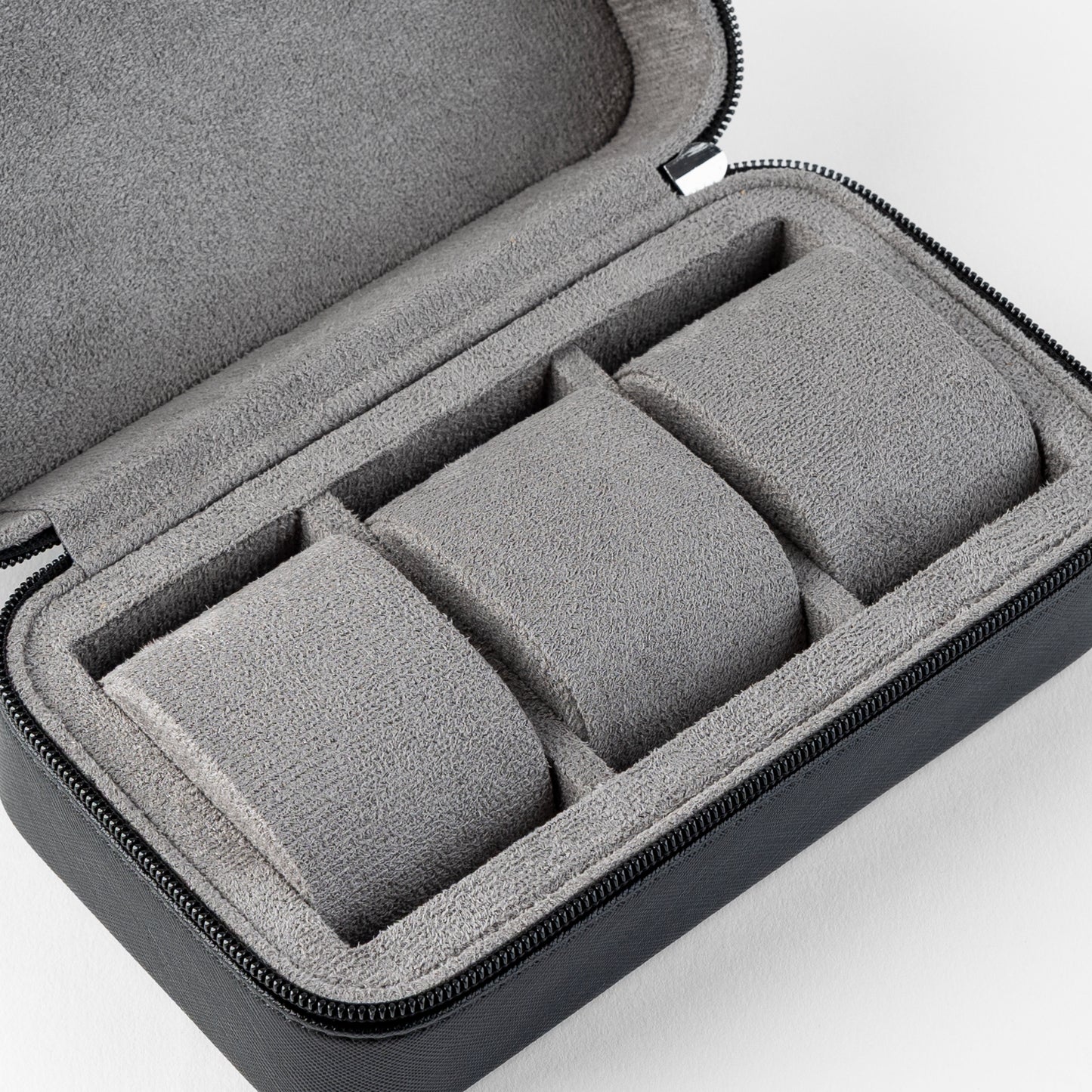 ZIPPER CASE - THREE WATCHES - Black / Grey